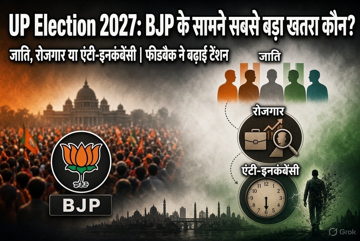 UP Election 2027: BJP के सामने सबसे बड़ा खतरा कौन? जाति, रोजगार या एंटी-इनकंबेंसी, फीडबैक ने बढ़ाई टेंशन